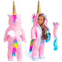 Pijama De Unicornio Sweet Dolly De Doll Clothes Para Muñeca De 18 Pulgadas - Venta Internacional.