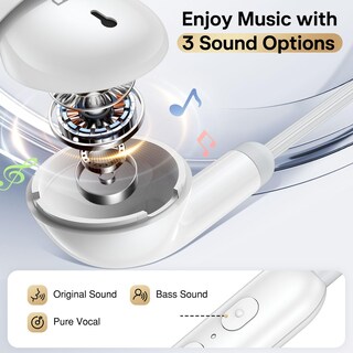 Foto 3 | Foto 3 | Auriculares Con Cable Usb-c Imangoo Con Micrófono Y 3 Modos Eq Blancos - Venta Internacional.