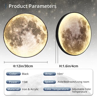 Foto 4 | Foto 4 | Lámpara De Pared Lediary Luna Regulable 30 Cm Con Control Remoto - Venta Internacional.