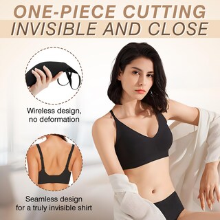 Foto 6 | Foto 6 | Sujetador Inalámbrico Push Up Sin Costuras Greoay Con Soporte Total Y Cuello En V - Venta Internacional.