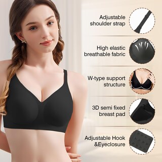 Foto 7 | Foto 7 | Sujetador Inalámbrico Push Up Sin Costuras Greoay Con Soporte Total Y Cuello En V - Venta Internacional.