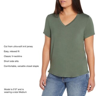 Foto 6 | Foto 6 | Remera Favorita De Cuello En V Para Mujer Gap Verde Endivia Xl - Venta Internacional.