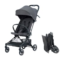 Carriola De Viaje Gb Fyn Plus Carbon Fiber Apto Avion Ligera Color Gris Chasis Negro