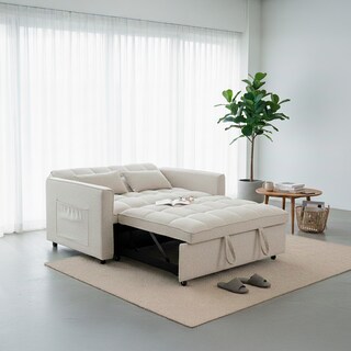 Foto 5 | Foto 5 | Sofá Cama Beige 2 En 1 Ilios Innova Diseño Moderno Multifuncional Con Ruedas Bolsillos Laterales Y Cojines