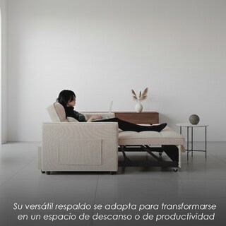 Foto 7 | Foto 7 | Sofá Cama Beige 2 En 1 Ilios Innova Diseño Moderno Multifuncional Con Ruedas Bolsillos Laterales Y Cojines