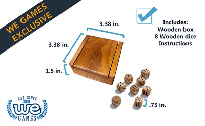 Foto 2 | Foto 2 | Caja De Dados De Madera Con 8 Dados De Madera Para Juegos - Venta Internacional.