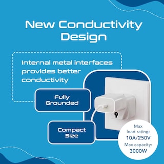 Foto 4 | Foto 4 | Adaptador De Enchufe Ceptics Europe A Ee. Uu. Tipo B Ee. Uu. Blanco Paquete De 3 - Venta Internacional.