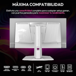 Foto 6 | Foto 6 | Monitor Gamer 27'' Msi Mag 272qpw Qd-oled X28 0.03ms 280hz Wqhd Usb-c Hdmi2.1 Displayport 1.4a Adaptive Sync Blanco