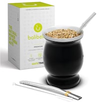 Set De Yerba Mate Balibetov Acero Inoxidable Doble Pared Negro - Venta Internacional.