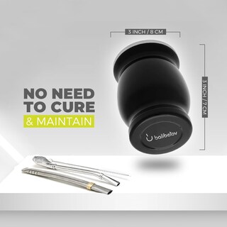 Foto 5 | Foto 5 | Set De Yerba Mate Balibetov Acero Inoxidable Doble Pared Negro - Venta Internacional.