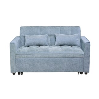 Foto 1 | Foto 1 | Sofá Cama Azul 2 En 1 Ilios Innova Diseño Moderno Multifuncional Con Ruedas Bolsillos Laterales Y Cojines