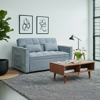 Foto 4 | Foto 4 | Sofá Cama Azul 2 En 1 Ilios Innova Diseño Moderno Multifuncional Con Ruedas Bolsillos Laterales Y Cojines