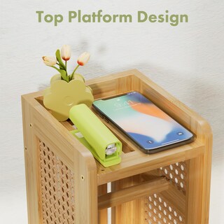 Foto 5 | Foto 5 | Gabinete Para Porta Papel Higiénico Amazerbath De Bambú Con Puerta De Ratán - Venta Internacional.