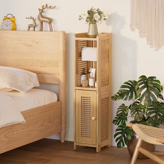 Foto 7 | Foto 7 | Gabinete Para Porta Papel Higiénico Amazerbath De Bambú Con Puerta De Ratán - Venta Internacional.