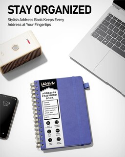 Foto 7 | Foto 7 | Agenda Telefónica Wemate Con Pestañas Alfabéticas En Espiral Cuero Púrpura - Venta Internacional.