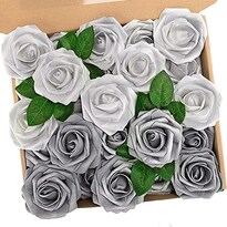 Flores Artificiales N&t Nieting Rosas De Espuma 50 Piezas Plateadas - Venta Internacional.