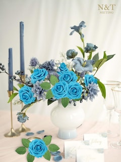 Foto 5 | Foto 5 | Flores Artificiales N&t Nieting Rosas Azules De Espuma X50 - Venta Internacional.