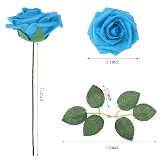 Foto 7 | Foto 7 | Flores Artificiales N&t Nieting Rosas Azules De Espuma X50 - Venta Internacional.