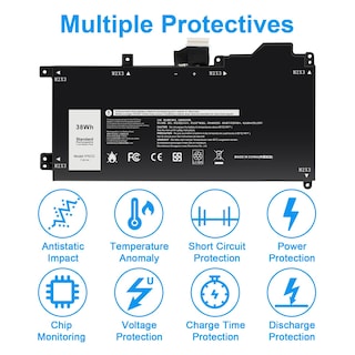 Foto 4 | Foto 4 | Batería Para Laptop Futurebatt 1fkcc 7.6v 38wh Para Dell Latitude 7200 7210 - Venta Internacional.