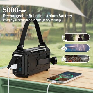 Foto 4 | Foto 4 | Radio Meteorológico Mesqool Digital Automático Noaa 5000 Con Cargador Solar - Venta Internacional.