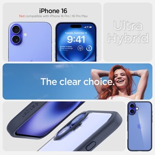 Foto 2 | Foto 2 | Funda Spigen Ultra Hybrid Para Iphone 16 - Azul Marino - Venta Internacional.