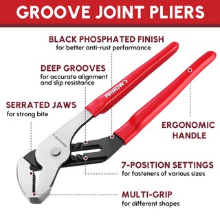 Foto 3 | Foto 3 | Alicates Para Juntas Ranuradas Arrow 10 Alicates Ajustables Para Bombas De Agua - Venta Internacional.