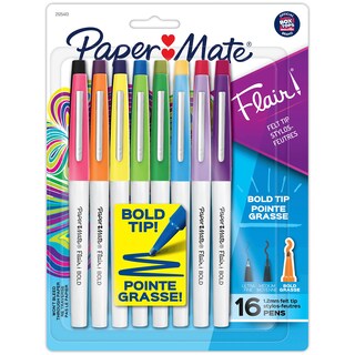 Foto 1 | Foto 1 | Bolígrafos Con Punta De Fieltro Paper Mate Flair Bold De 1 2 Mm Colores Surtidos 16 - Venta Internacional.