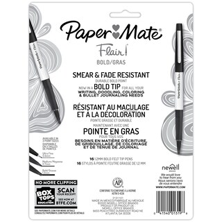 Foto 6 | Foto 6 | Bolígrafos Con Punta De Fieltro Paper Mate Flair Bold De 1 2 Mm Colores Surtidos 16 - Venta Internacional.