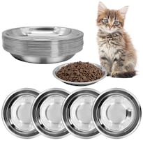 Comederos Para Mascotas Kathson Poco Profundos De Acero Inoxidable 24 Piezas Para Gatos Y Perros - Venta Internacional.