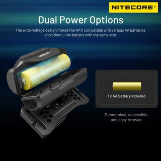 Foto 7 | Foto 7 | Linterna Frontal Nitecore Ha11 Ultra Ligera De 240 Lúmenes Con Batería Aa - Venta Internacional.