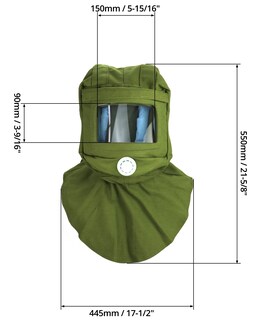 Foto 6 | Foto 6 | Máscara De Seguridad Qwork Con Capucha Antipolvo Y Viento Color Verde - Venta Internacional.