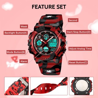 Foto 3 | Foto 3 | Reloj Infantil Analógico Digital Bomieux Resistente Al Agua 50m Con Alarma - Venta Internacional.