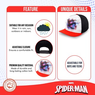 Foto 2 | Foto 2 | Gorra De Béisbol Marvel Spiderman Para Niños Gorro Ajustado Y Con Visera Plana En Diseño Rojo - Venta Internacional.