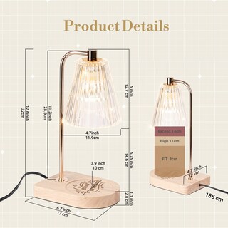 Foto 5 | Foto 5 | Lámpara Calentadora De Velas Marycele Con Temporizador Para Velas En Tarro - Venta Internacional.