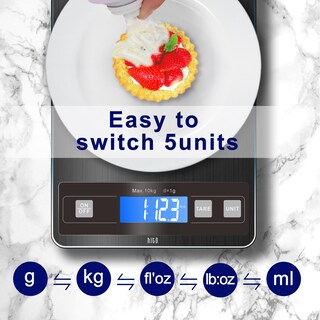 Foto 3 | Foto 3 | Báscula De Cocina Digital Hito Para Alimentos 15 Kg Recargable Negra - Venta Internacional.