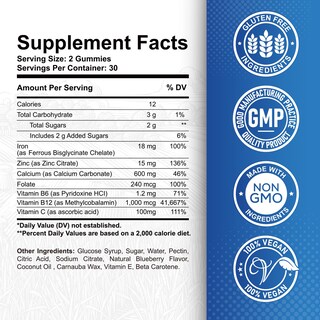 Foto 2 | Foto 2 | Gomitas De Hierro Revinutra Con Calcio Zinc Folato Y Vitaminas - Venta Internacional.