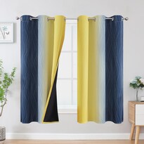Cortinas Blackout Estelar Textiler Amarillo/azul Marino 107x160 Cm - Venta Internacional.