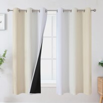 Cortinas Blackout Estelar Textiler Beige/blanco Grisáceo 160x160cm - Venta Internacional.