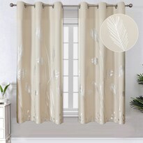 Cortinas Opacas Estelar Textiler Con Diseño De Palma Plateada 96x183 Cm - Venta Internacional.