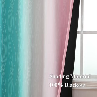 Foto 5 | Foto 5 | Cortinas Estelar Textiler Blackout Rosa Y Verde Azulado Para Sala 107x160 Cm - Venta Internacional.