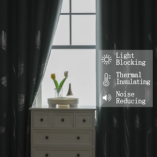 Foto 6 | Foto 6 | Cortinas Blackout Estelar Textiler Azul Piedra Con Diseño De Hoja De Palma - Venta Internacional.