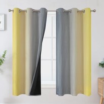Cortinas Opacas Estelar Textiler Ombre Gris/amarillo 160 X 160 Cm - Venta Internacional.