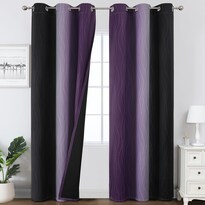 Cortinas Estelar Textiler Blackout Morado/negro 107x213cm 2 Paneles - Venta Internacional.