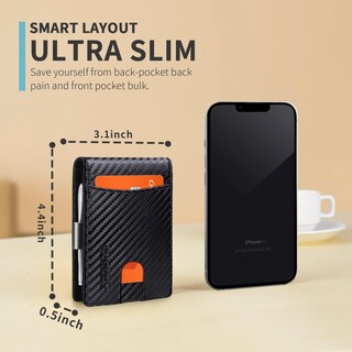 Foto 3 | Foto 3 | Monedero Delgado Con Cierre De Tarjetas Rfid Con Bloqueo Rfid Para 11 Tarjetas Para Hombre - Venta Internacional.