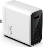 Cargador Vebner Rápido 100w Doble Usb-c Más Usb-a Gan Blanco - Venta Internacional.