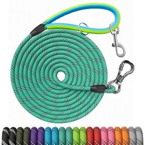 Correa Larga Para Perro Ntr De 30 M Con Cuerda De Seguridad Y 2 Ganchos Giratorios En Color Turquesa - Venta Internacional.