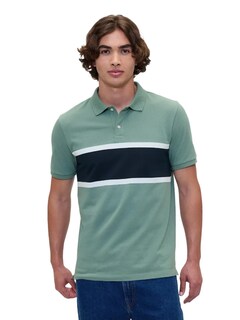 Foto 1 | Foto 1 | Camisa Polo Gap Stretch Piqué Verde Plomo Para Hombre Xxl - Venta Internacional.