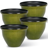 Macetas Redondas De Plástico Verde Worth Garden 30 Cm De Alto Paquete De 4 - Venta Internacional.