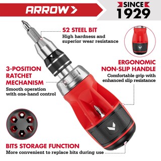 Foto 3 | Foto 3 | Destornillador De Trinquete Arrow Stubby 12 En 1 Con Acero S2 De Primera Calidad - Venta Internacional.