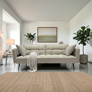 Foto 4 | Foto 4 | Sofá Cama Zen Gris Ilios Innova Moderno Con Respaldo Reclinable Dividido Patas Metálicas Y 2 Cojines Decorativos